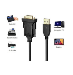 Konwerter USB na RS232/DB9 M/M na kablu 1.5m Polybags