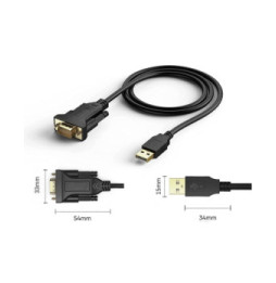 Konwerter USB na RS232/DB9 M/M na kablu 1.5m Polybags