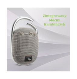 Głośnik Bluetooth 5.3, 5W, TWS, LED, USB MicroSD MP3, szary