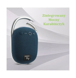 Głośnik Bluetooth 5.3, 5W TWS, LED USB MicroSD MP3 niebieski