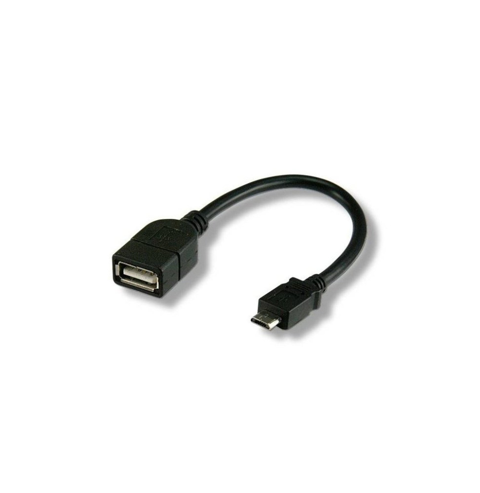 Kabel USB 2.0 OTG USB-A na USB-MicroB M/F 0.2m