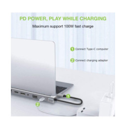 Techly 365368 Stacja dokująca USB-C 12w1 HDMI DP VGA RJ45 USB-C/A PD 100W