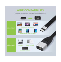 Karta sieciowa/adapter USB-C na RJ45 Gigabit, elastyczna