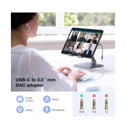 Techly 367973 Adapter audio USB-C do mini Jack 3.5mm DAC