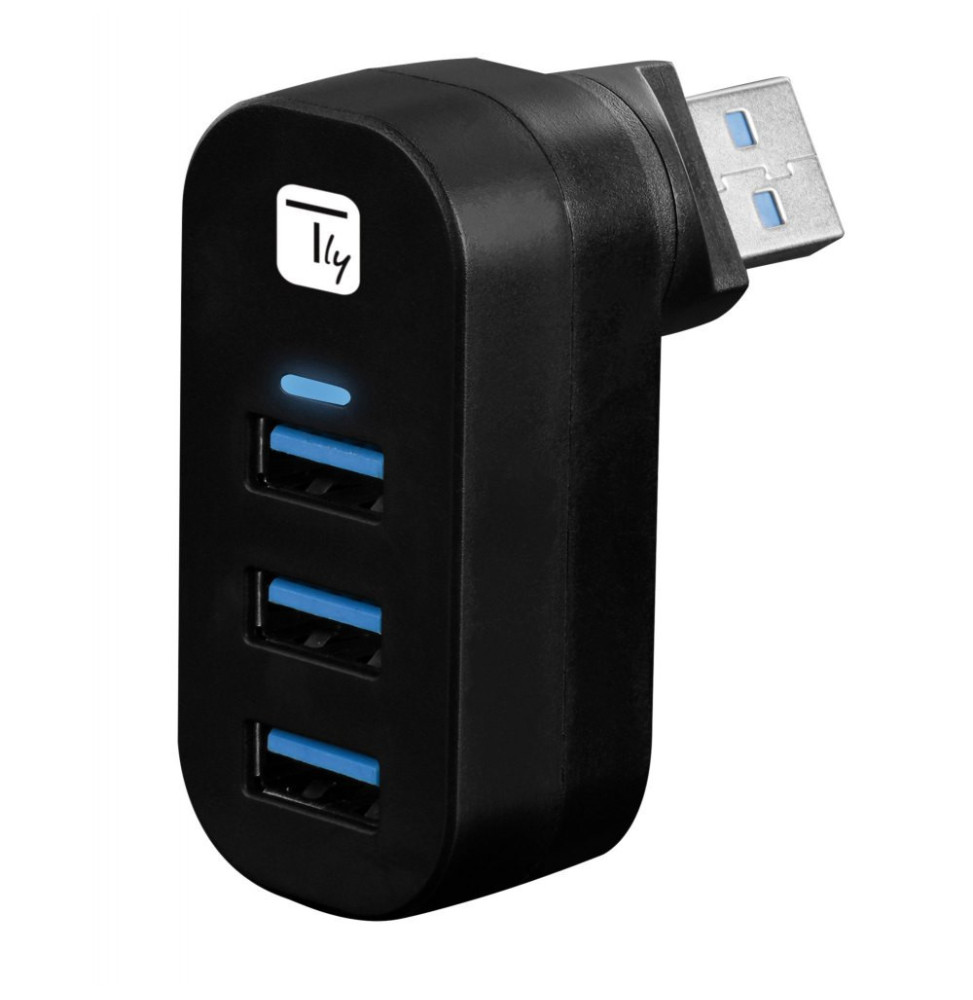 Hub USB 3.0 3-portowy z obrotowym wtykiem USB-A