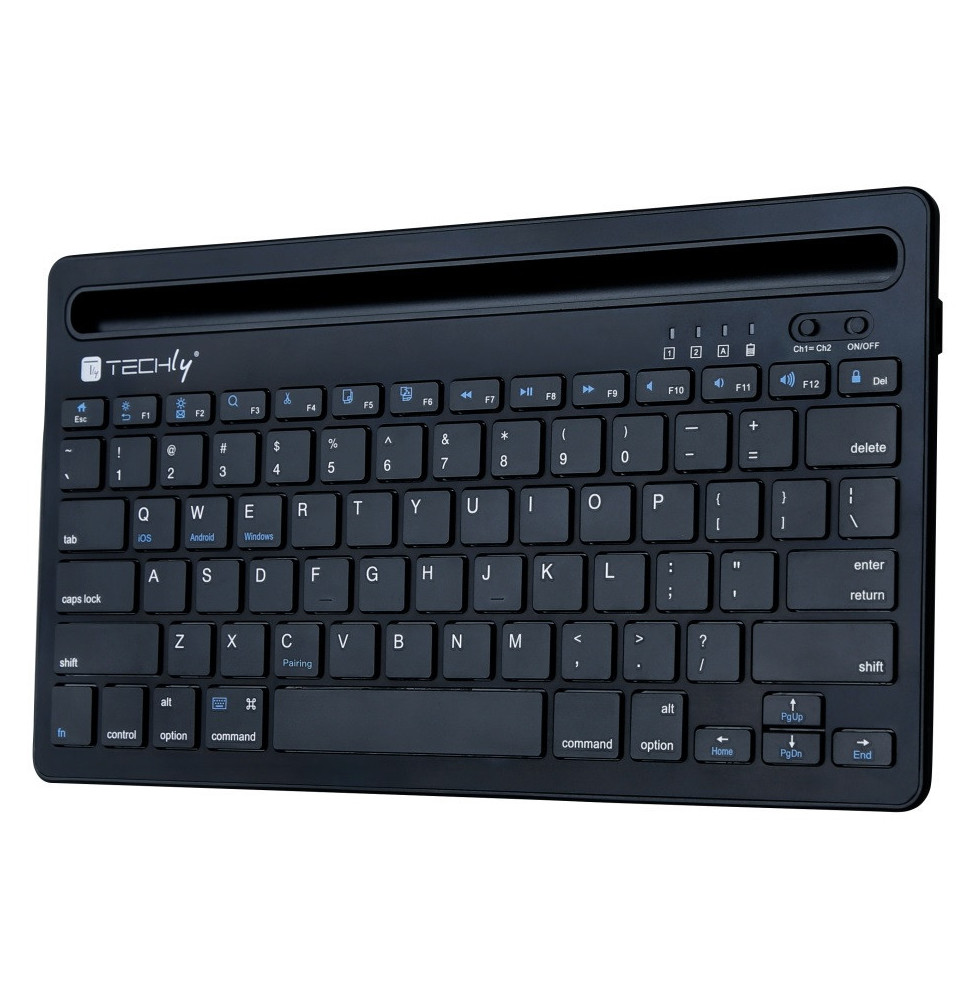 Techly 367898 Klawiatura Bluetooth 2-Kanałowa z Uchwytem Telefonu