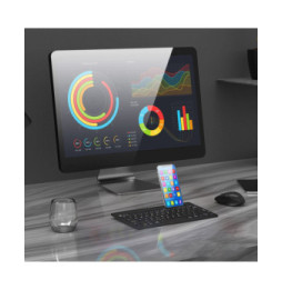 Techly 367898 Klawiatura Bluetooth 2-Kanałowa z Uchwytem Telefonu