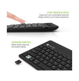 Techly 367898 Klawiatura Bluetooth 2-Kanałowa z Uchwytem Telefonu