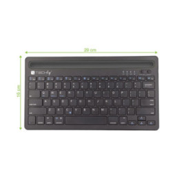 Techly 367898 Klawiatura Bluetooth 2-Kanałowa z Uchwytem Telefonu