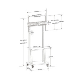 Techly 367850 Wózek do telewizora 32"-70" z półką AV