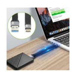 Techly 367911 Kabel USB 3.2 Gen2 Typ-C/A 12cm Płaski FPC