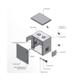Szafa wisząca 12U Rack 19, IP55, pełne drzwi 600x450 szara