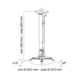 Techly 102369 Uchwyt 2w1 ścienny sufitowy do projektora