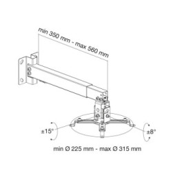 Techly 102369 Uchwyt 2w1 ścienny sufitowy do projektora
