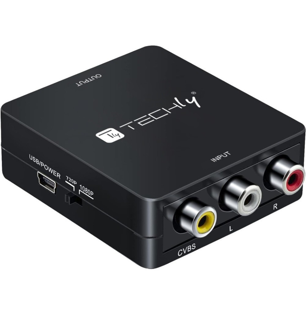 Techly 368475 Konwerter CVBS AV 3x RCA na HDMI 1080p