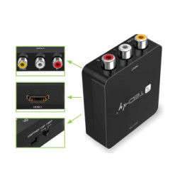Techly 368475 Konwerter CVBS AV 3x RCA na HDMI 1080p