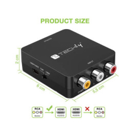 Techly 368475 Konwerter CVBS AV 3x RCA na HDMI 1080p