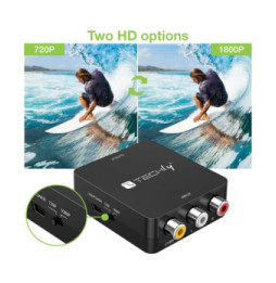 Techly 368475 Konwerter CVBS AV 3x RCA na HDMI 1080p