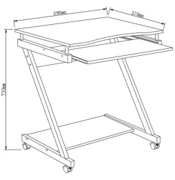 Techly 363661 Mobilne biurko komputerowe 59x37 cm czarne
