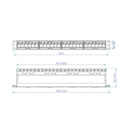 Patch Panel 24p Keystone UTP z 4 wyjmowanymi sekcjami po 6 portów