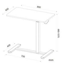 Techly 368765 Biurko stolik pod laptopa z regulacją wysokości