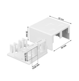 Obudowa natynkowa na 2 moduły Keystone RJ45 lub RJ11/12