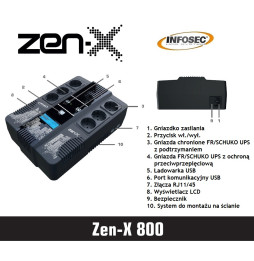 UPS Infosec Zen-X 800 800VA 480W LCD AVR