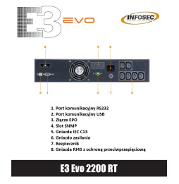 Zasilacz awaryjny UPS Infosec E3 Evo 2200 RT 2200VA 1230W 6xC13