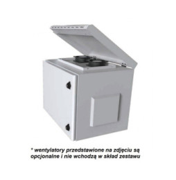 Szafa wisząca 9U Rack 19, IP55, pełne drzwi 600x450 szara