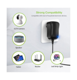 Zasilacz 230V uniwersalny 7.2W/0.6A 3-12V 6 wtyków DC i USB