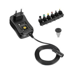 Zasilacz 230V uniwersalny 27W/2.25A 3-12V 6 wtyków DC i USB