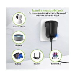 Zasilacz 230V uniwersalny 27W/2.25A 3-12V 6 wtyków DC i USB