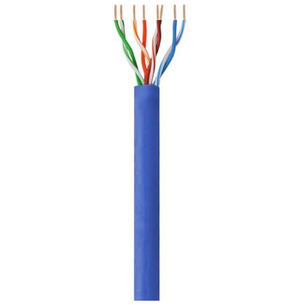 Kabel skrętka Cat6 UTP drut 305m CCA niebieski