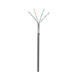 Kabel skrętka Cat5e FTP drut 305m CCA czarny zew.