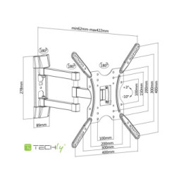 Techly 100884 Wieszak TV 32-55" ścienny obrotowy - B2B Netinet