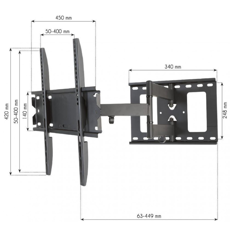 Techly 027613 Wieszak TV 23-55" ścienny obrotowy - B2B Netinet