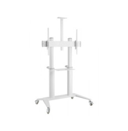 Stojak mobilny do telewizora 70-120" z półkami biały