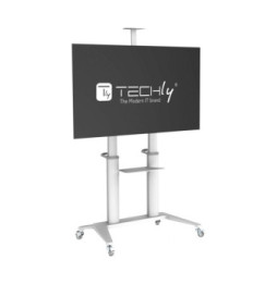 Stojak mobilny do telewizora 70-120" z półkami biały