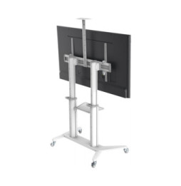 Stojak mobilny do telewizora 70-120" z półkami biały