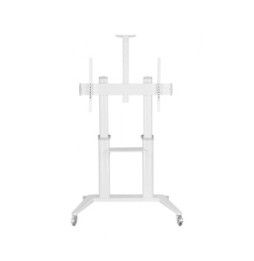 Stojak mobilny do telewizora 70-120" z półkami biały