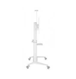 Stojak mobilny do telewizora 70-120" z półkami biały