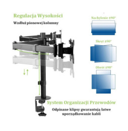 Ramię biurko 3XLCD 24'