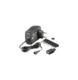 Uniwersalny zasilacz 230V, 18W/1,5A 3-12V, 8 wtyków DC 1xUSB