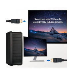 Kabel DisplayPort na DisplayPort 1.4 8K*60Hz M/M 5m