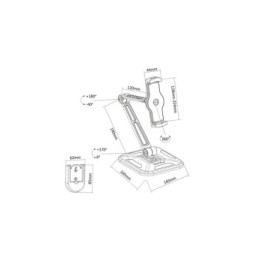 Techly 026371 Uchwyt biurkowy lub ścienny do tabletu 4.7-12.9"