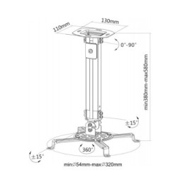Ramię projektor sufit 580 lc