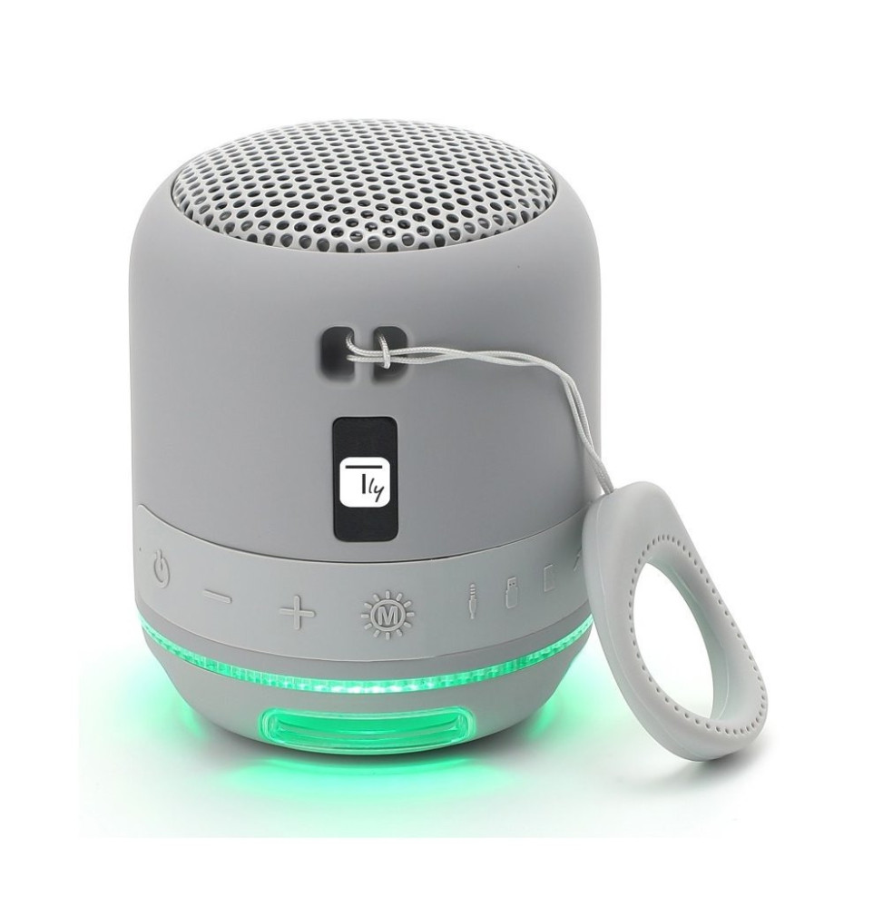 Bezprzewodowy głośnik Bluetooth 5W, TWS, LED, MP3 USB, szary