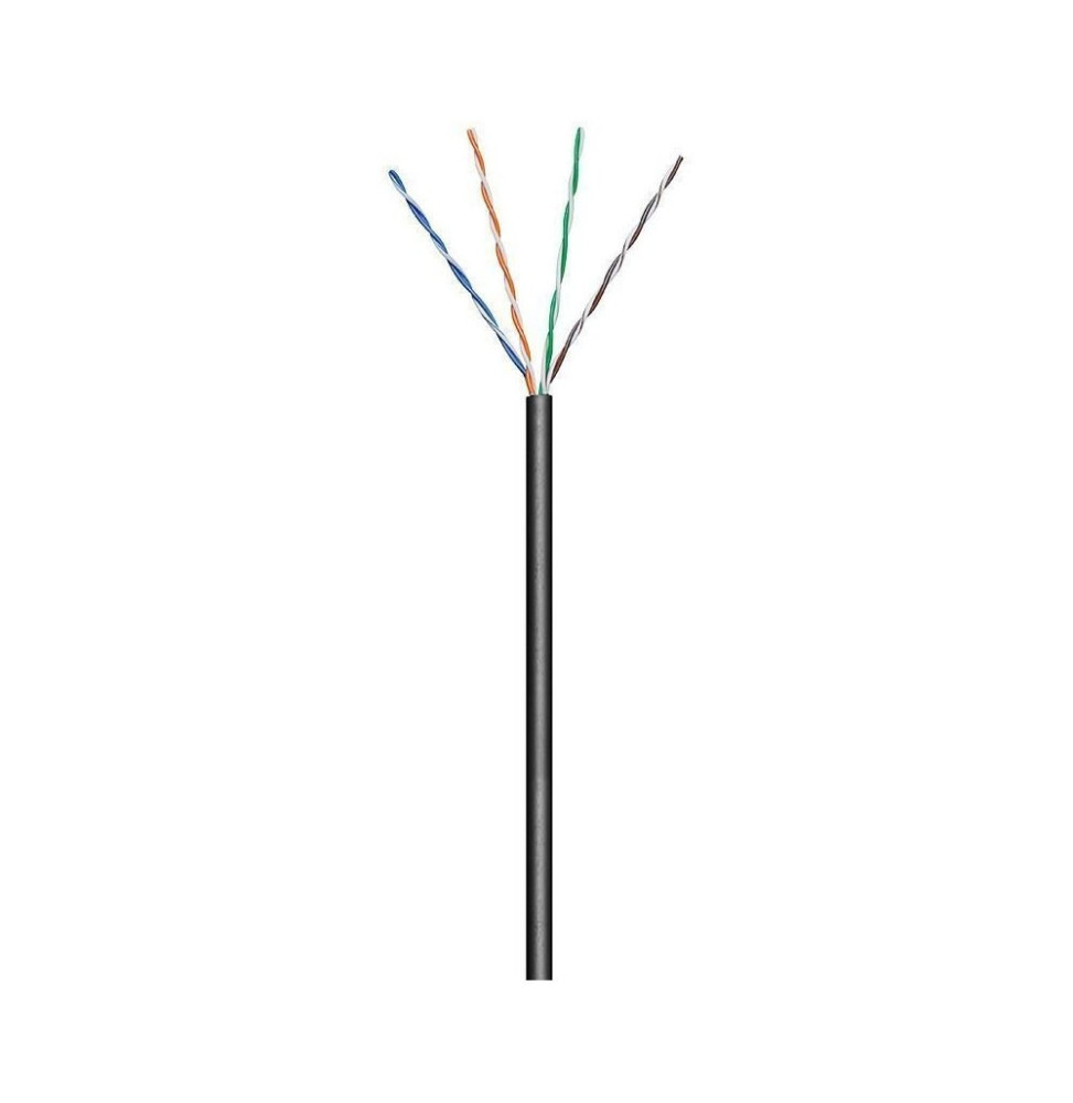 Kabel skrętka Cat5e UTP drut 100m CCA czarny zew.