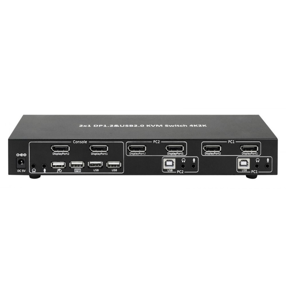 Techly 101928 Przełącznik KVM 2x1 DisplayPort/USB 4K