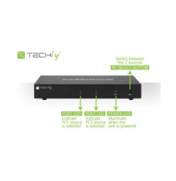 Techly 101928 Przełącznik KVM 2x1 DisplayPort/USB 4K